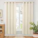 BGment 78 Inch Length Linen Curtains for Living Room, Window Treatments Thick No See Through Light Filtering with Grommet for Farmhouse Bedroom, 2 Panels Set, Each 52 Inch Wide