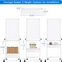 maxtek Mobile White Board Easel, 40x24 Inches Magnetic Storage Dry Erase Board Easel for Classroom, Rolling Height Adjustable Stand on Wheels for Home, School, Teachers & Kids