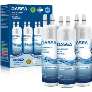 DASEA W10295370A Filter Replacement Compatible with W10295370, Filter 1, EDR1RXD1, WHR1RXD1, P8RFWB2L, P8WB2L, P4RFWB, 46-9930, 46-9081 (3 Pack)