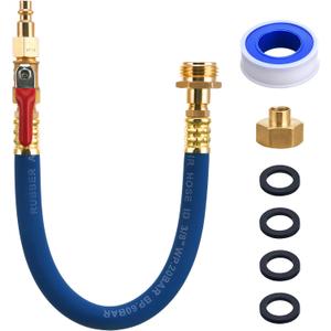 Tool Daily Winterize Blowout Adapter with Shut Off Valve, RV Winterizing Kit 12" Air Compressor Quick Connect Blow Out Fitting Plug for Motorhome, Boat, Camper, Travel Trailer