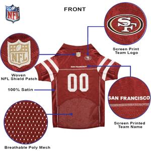 Pets First NFL San Francisco 49ers Dog Jersey, Size 3X-Large, Football Shirt Costume for Pet, Dog Sports T-Shirt, NFL Team Clothing for Cats, 