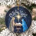 3 x Nativity Scene Ornament 2025, Religious Gifts for Women, Men, Christian Family, Church Members, Oh Holy Night Ceramic Ornaments for Catholic Christmas Decorations, Unique Christian Gift