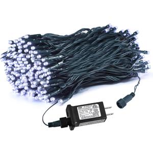 Weillsnow White Christmas Fairy Lights Plug in, 200 LED 66FT Waterproof Christmas String Lights, 8 Modes with Memory for Outdoor Indoor Wedding Garden Christmas Decorations (66FT, White)
