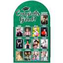 CroBlissful 27 x 16 Inch Graduation Photo Board Picture Frames Wall Decor Collage Display Green Felt Board for 4 x 3 Inch Photo DIY Picture Holder 2026 Graduation Party Decorations