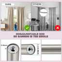 Heavy Duty Curtain Rods,1 1/4" Large Diameter Premium Nonadjustable Curtain Rod,132in/11ft Custom Window Treatment Rods with Durable Aluminum Brackets and End Caps,Brushed Nickel Finish