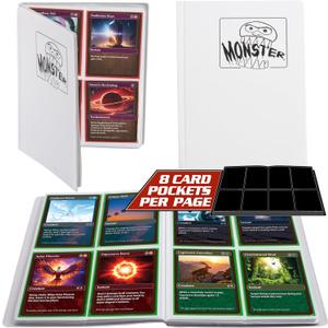 4 Pocket Trading Card Album- Matte White Binder w Side Loading Pockets, AntiTheft Anti-Drop- TCG Collector Storage Organizer for 160 Cards- Compatible with Pokmon, Yu-Gi-Oh!, MTG Magic The Gathering