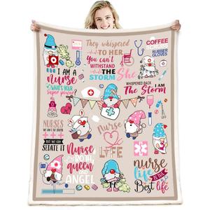 Nurse Week Gifts: Soft Fluffy Sherpa Warm Throw Blanket for Women & Nursing Students (H11, 60"x80")