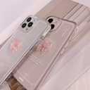 Ownest Compatible for iPhone 11 Cute 3D Pink Bowknot Slim Clear Aesthetic Design Women Teen Girls Camera Lens Protection Phone Cases Cover