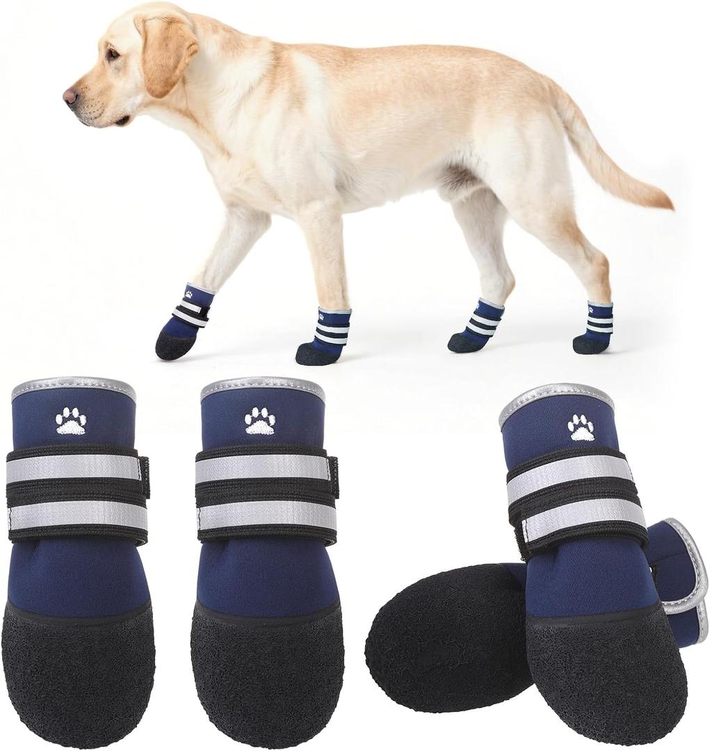 KOOLTAIL Summer Dog Shoes for Hot Pavement,Waterproof Non-Slip Dog Booties and Paw Protectors for Outdoor Walking & Hardwood Floors,Reflective Dog Rain Boots for Small Dogs