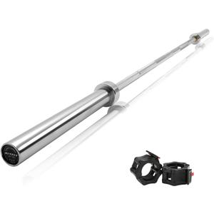 RITFIT 7FT Olympic Barbell for Strength and Weightlifting Training - 2 Inch Olympic Bar for Squat, Deadlift, Bench Press, Curl, Overhead Press - 500lbs/1000lbs/1500lbs Capacity (Silver)