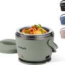 Crock-Pot Portable Electric Lunch Box 20-Ounce Food Warmer Moonshine Green | Ideal for Travel On-the-Go | Keeps Food Spill-Free Warm & Tasty | Dishwasher-Safe