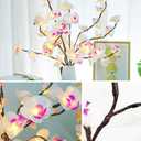 2 Pack Butterfly Orchid Tree Light LED Lights Battery Powered Decorative Tabletop Lighted Tree Lamp Lighted Branches LED Branch Lights for Christmas Room Home Romantic Decoration