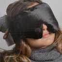 Huggaroo Microwavable Heated/Iced Eyes Sleep Mask. Perfect for Migraines, Headache, Stress, Dry Eyes, Sinus Pressure Relief and Relaxation- Black