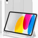 iMieet iPad (A16) Case 11th Gen/iPad 10th Generation Case [11-Inch 2025/10.9 Inch 2022] with Pencil Holder, Trifold Stand Smart Cover with Soft TPU Back,Auto Wake/Sleep(New Light Gray)