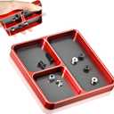 Magnetic Screw Organizer Tray - Screw Holder for RC Models, Electronics, Phone Repair, Small Tool Tray Parts Holder for Screws, Sockets, Bolts, Pins, 3-Compartment Parts Storage with Medium Magnet