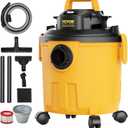 VEVOR 5 Gallon 6.0 Peak HP Wet and Dry Shop Vac Portable Shop Vacuum and Blower 3-in-1 with Filter, Hose and Attachments for Home and Car Cleaning Black/Yellow