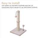 MECOOL Cat Scratching Post Premium Basics Kitten Scratcher Sisal Scratch Posts with Hanging Ball 22in for Kittens or Smaller Cats (22 inches for Kitten, Beige)