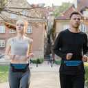 AIRSPO Running Belt, Waist Pack Fanny Packs for Women & Men with 2 Zipper Pockets Cross Body Bag Money Belt Phone Holder for Running Cycling Hiking