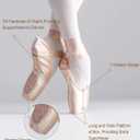 Daydance Women's Pointe Shoes Pink Ribbon Ballerina Ballet Shoes with Silicone Toe Pads (Light Pink, 6.5)