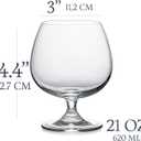 Large 21 oz Crystal Brandy and Cognac Snifter Glasses | Set of 2 Short Stem Giant Sniffer Bowls | Drinking and Tasting Glassware for Bourbon, Scotch, Tequila, Armagnac, Rum, Beer, Liquor