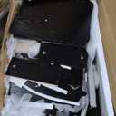 GarveeHome Makeup Vanity Desk with Sliding Mirror, Vanity Dressing Table with 3 Color Adjustable Lights, Girls Vanity Set with Stool, 4 Compact Vanity Drawers, Power Outlet, Black