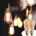 ST64 Incandescent Light Bulbs Antique Edison Light Bulbs 110V 60W 2 Pack,280LM 2200K Amber, Dimmable E26/E27 Base Vintage Bulbs Decorative Incandescent Bulb for Chandeliers Wall Sconces