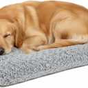 Lafyette. - US Based, Washable Faux Fur Dog Bed, Deluxe Plush Dog Crate Bed, Comfy Kennel Pad, Anti-Slip Pet Sleeping Mat, Soft Cozy Mattress for  (Small Size Breed Dogs, 41" x 27", Grey)