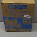 Reli. Plastic Cups with Lids 20 oz (100 Sets) | Clear Plastic Cups with Dome Lids | 20 oz PET Clear Disposable Bulk | PET Containers for Party, Iced Coffee, Smoothies, To Go Drinks