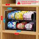 3-Pack Stackable Can Rack Organizer for Pantry, Adjustable Can Holder for Various Ounce of Cans up to 90, Rolling Can Dispenser for Canned Food Soup Goods Storage in Kitchen Cabinet, 2 Tier, Black