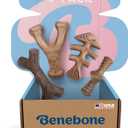 Benebone Puppy 4-Pack Dog Chew Toys, Made in USA, 30lbs and Under, for Modest Chewers
