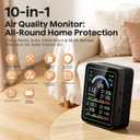 Air Quality Monitor Indoor, 10-in 1 Smart Air Quality Tester | CO2 | TVOC | HCHO | Temp | AQI | PM0.3-1 Detection Suitable for Home, Cars, Plants, Pets and Hotels -Black