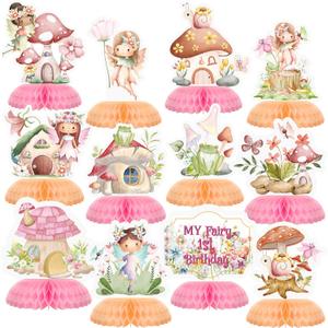 Wenqik 12 Pcs My Fairy First Birthday Decorations Fairy Honeycomb Centerpieces Cute Birthday Party Supplies Colorful Party Decorations for Girls Table Baby Shower