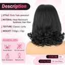Drawstring Flick Ponytail Extension for Black Women, 14 Inch Yaki Straight Shoulder Length Ponytail with Natural Kinky Texture, Easy Wear Synthetic Hairpiece (1B Black)