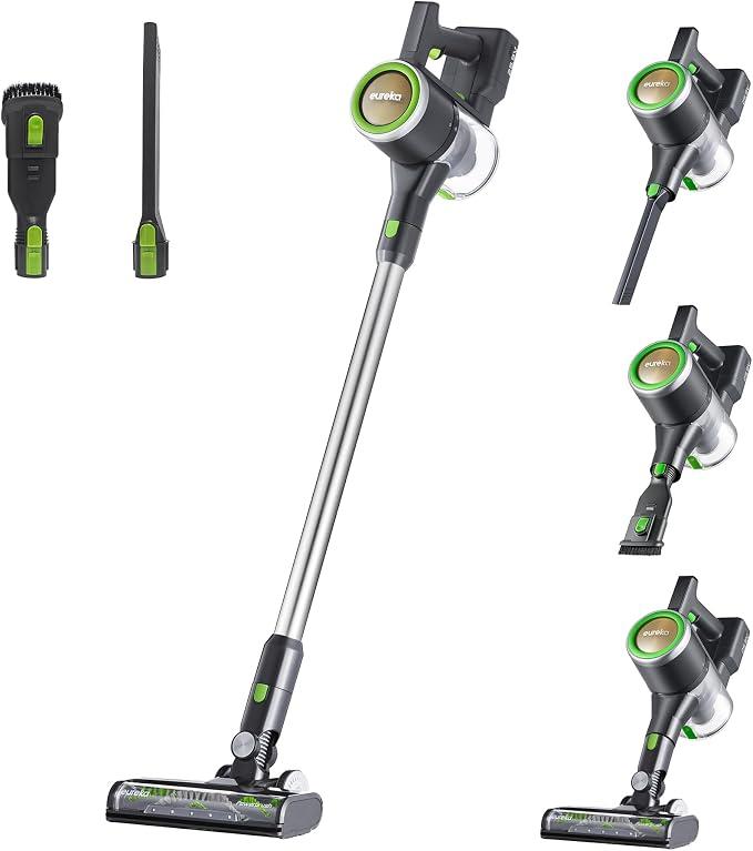 Eureka Lightweight Cordless Stick Vacuum Cleaner, Moss Green, NEC370GR
Rechargeable, Lightweight, Powerful Suction, 5-Stage Cyclone Filtration HEPA, Wall Mount, For Pet Hair & Hardwood
