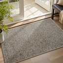MontVoo Door Mat Indoor Entrance Doormat, Absorbent Durable Rubber Non Slip Front Door Mat for Inside Entry Entryway Dirt Trapper Welcome Mat, Grey Brown 24''x36''