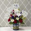 3 x Gyufise 12Pcs Happy Father's Day Centerpiece Sticks Assembled Glitter Love Heart Love Dad Best Dad Table Centerpiece Sticks for Father's Day Theme Men Birthday Party Supplies Silver