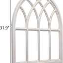 Sintosin Farmhouse Large White Arched Window Frame Wall Decor 32 Inch Tall, Hanging Distressed Finish Wooden Rustic Cathedral Window Pane Wall Decor Living Room Entryway Hallway Christmas Halloween, 31.9"L x 31.9"W