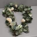 Ouddy Decor Eucalyptus Garland 6.56 Ft Lush Silver Dollar Leaves Boxwood Artificial Faux Greenery Vines for Baby Shower Wedding Party Table Runner Room Home Mantle Decor, Champagne