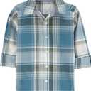 OSHKOSH B'GOSH Boys' Long Sleeve Woven Buttonfront Shirt (4T/4A, Navy Plaid)