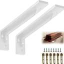 17Inch Shelf Brackets White Heavy Duty, L Brackets for Shelves