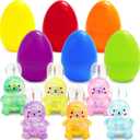 6PCS Easter Eggs with Fidget Bunny for Easter Theme Party Favors, Supplies for Easter Egg Hunt, Basket Stuffers/Fillers, Classroom Prize Supplies Toddler Boys Girls