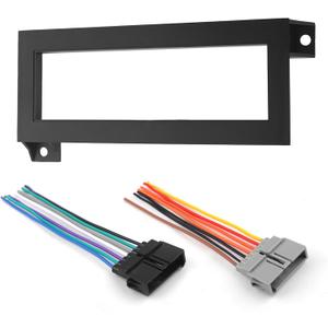 3PCS Single Din Dash Kit with Radio Harness,Car Stereo Installation Kit Compatible with Chrysler Dodge Jeep,Aftermarket Radio Dash Kits for Easy Installation Car Accessories