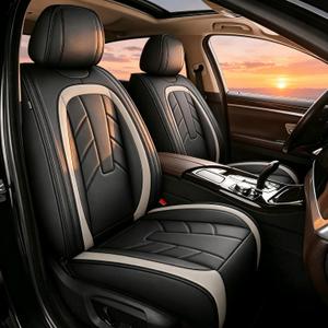 IKABEVEM Full Set Car Seat Covers Fit for Toyota Camry 2002-2025 2026 | Waterproof Breathable Stain-Resistant Full Wrap Leather Car Protector | Airbag Compatible & Easy to Install -2 Row 5 Seats