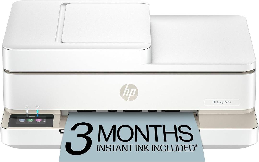 HP Envy 6555e Wireless All-in-One Color Inkjet Printer, Portobello, Print, scan, copy, Duplex printing Best-for-home, 3 month Instant Ink trial included, AI-enabled (714N5A)