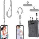 Phone Lanyard - 1 xAdjustable Neck Strap,1 xWrist Strap,1xZipper Wallet Pouch,2xPads,Universal Crossbody Cell Phone Lanyard for Travel Essentials,Wrist lanyards for Keys,ID Badges and Most Smartphones