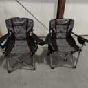FAIR WIND 2 Pack Oversized Fully Padded Camping Chair with Lumbar Support, Heavy Duty Cooler Bag Fold Chair Support 450 LBS