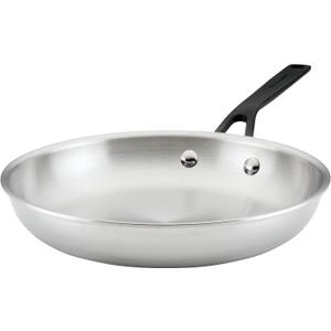 KitchenAid 5-Ply Clad Polished Stainless Steel Frying Pan/Skillet, 10 Inch - Stainless Steel