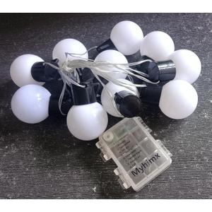 Myhimx Indoor String Lights Battery Operated, 7Ft 10 LED White Globe String Lights Shatterproof for Indoor Outdoor Patio Garden Camping Wedding Xmas Decorations