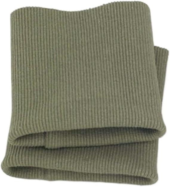 1 Pair Pure Cotton Elastic Spring and Autumn Stretchy Knit Rib Cuff Trim Clothing,Jacket,Coat Soft Cuffing Sewing(Green)