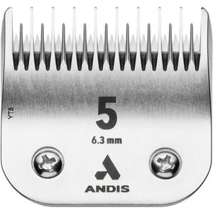 Andis Carbon Infused Steel UltraEdge Dog Clipper Blade, Size-5 Skip Tooth, 1/4-Inch Cut Length (72640),Chrome